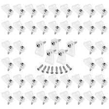 60Pcs 1/4 Inch Nylon Cable Clamps R-Type Wire Clips White with Screws picture