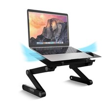 WorkEZ Best XL Adjustable Laptop Stand & Lap Desk For Bed Couch Desk - Black picture