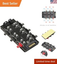 12V 4Pin PWM & 5V 3Pin ARGB with SATA 15Pin Power 2-in-1 Hub 6 Way picture
