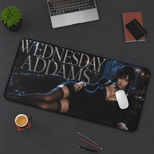 Wednesday Addams Mouse Pad, Gothic XXL Gaming Desk Mat, Dark Desk Pad picture