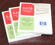 Three Hewlett Packard C7985A 8.6gb Rewritable Optical Disks C7985-60000 ~ 3 HP picture