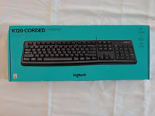 Logitech K120 Wired USB Keyboard Full Size Quiet Keys Plug & Play New Sealed picture
