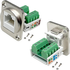 PENGLIN 2PCS RJ45/8P8C CAT5E Panel Mount Screw Terminal Adapter Solderless picture