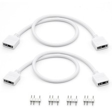 2-Pack 1-to-1 ARGB Extension Cable, White 5V 3-Pin Female to Female ARGB Addr... picture