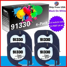 4 PK 91330 Label Tape Compatible for Dymo LetraTag QX 50, XR, XM, 2000 picture
