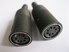 4 Pcs DIN Jack Female Connector 7 Pin with Plastic Handle New picture