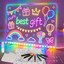 Led Note Board with Colors,16''Drawing Tablet,6 Modes & 8 Colors Light up Drawin picture