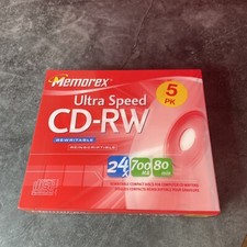 Memorex Ultra Speed CD-RW  24x 700MB 80 mins - 5 PACK BRAND NEW AND SEALED picture