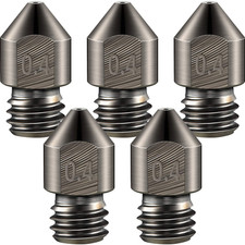 5 Pieces Hardened Steel Nozzle 0.4 Mm/ 1.75 Mm 3D Printer Mk8 Nozzles High Tempe picture