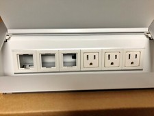 Byrne Furniture Power Multi-Outlet Silver White Outlet Hardwire #9862 picture