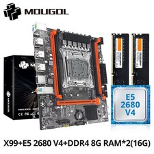 MOUGOL X99 Gaming Motherboard Kit Intel Xeon E5 2680 V4 2x8GB DDR4 ECC RAM M.2 picture