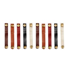 10pcs Leather Cable Clips Retro Leather Cord Organizer USB Cable Tie Keeper picture