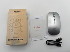 INPHIC Silver Slim Wireless Mouse Rechargeable, 2.4G picture