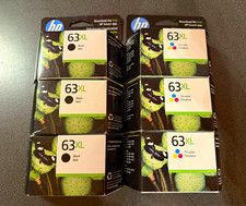 HP 63XL Genuine/Original Inkjet Cartridges 6 Pack Black & Tri-Color picture