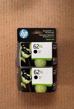 2 x 2023 Genuine HP 62XL Black Ink Cartridge C2P05AN High Yield OEM picture