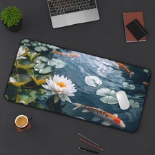 XL Desk mat, Serene Koi Pond, Laptop Desk Mat, Desk Accessories, Mouse Pad picture