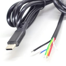 ELNONE USB C Pigtail Cable, Type-C 4ft 1.2meter 5A 20AWG 6 Blue,Green,White  picture