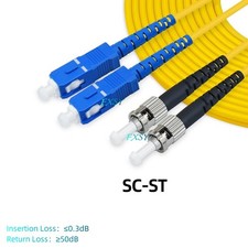 5Pcs 1m 2m 3m 5m 10m 15m SC/UPC to ST/UPC Duplex SM Fiber Optic Patch Cord LSZH picture