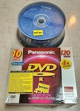 New 10 Pack Panasonic DVD-R slim case 120 min 4 x speed New Fuji 25 Pack DVD-R  picture