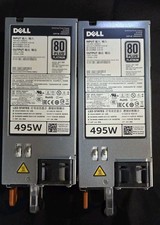 Lot Of 2 Dell 0N24MJ 80 Plus Platinum D495E-S0 495W Server Power Supplies picture