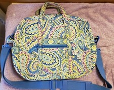 Authentic Vera Bradley Laptop Computer Bag with Strap Pattern Capri Blue Retired picture