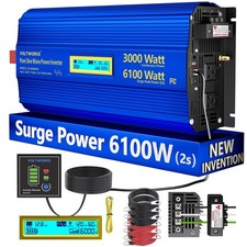 3000 Watt Pure Sine Wave Power Inverter 3000W 12V to 110V 120V AC,  VOLTWORKS picture