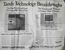 Tandy THOR-CD giant ad in The Wall Street Journal, April 22, 1988. [Vaporware] picture