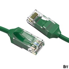 8FT CAT6 RJ45 Slim Ethernet LAN Network Patch Cable UTP Copper Wire 28AWG Green picture