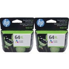 2psc HP 64XL Color Ink Cartridge N9J91AN New Genuine picture