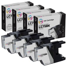 LD For Brother LC75 4pk HY Ink LC75BK Black MFC-J280W J425W J430W J435W picture