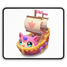 Cute Cat Pirate Ship Gaming Mouse Pad | Kawaii Sailboat Desk Mat picture
