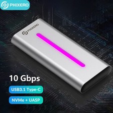 PHIXERO USB 3.2 Gen 2 10Gbps M.2 NVMe Hard Drive Enclosure SSD Enclosure picture