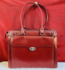 New McKlein W Series Laptop Briefcase, Full Grain Leather, Red picture