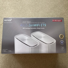 ASUS ZenWiFi ET9 2PK AXE7800 Tri-band Mesh WiFi 6E Router 2 Pack - NEW SEALED picture