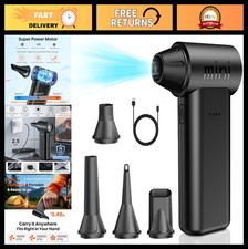 Cordless Electric Air Duster 150,000 RPM - 3-Speed Mini Blower, Fast Charging, R picture