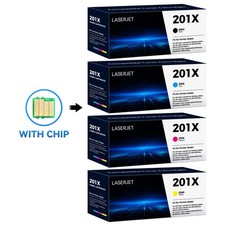 4PK Fit for HP 201X High Yield Toner Set Black Cyan Magenta Yellow CF400X-CF403X picture