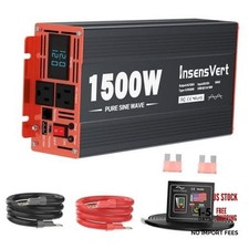 1500 Watt Pure Sine Wave Power Inverter DC 12V to 120V AC, with 2 1500W-12V picture