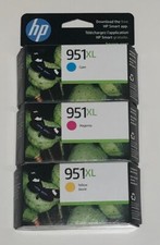 Genuine HP 951XL Tricolor 3 Pk Set CR318BN Ink Magenta Yellow Cyan OEM 2023-2024 picture