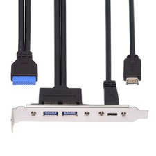 CY PCI-E Panel Cable Type-E & USB3.0 Motherboard 19/20Pin to USB-C & USB 3.0 picture