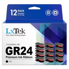 LxTek Replacement for GR24 12 Pack gr24 ribbon, 12 (Black, Red） picture