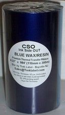 BLUE Color CS0 &Thermal Transfer Wax Resin Ink roll 110m 4.33