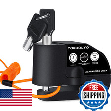 Yohoolyo Alarm Disc Lock Motorcycle Disc Brake Lock Anti-Theft Waterproof 110 picture