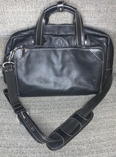 Cole Haan Black leather laptop messenger shoulder bag picture