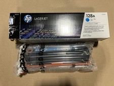 Genuine HP 128A CE321A Cyan Toner Cartridge OEM-Open/Worn Box picture