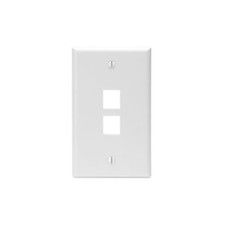 Leviton 41080-2WP, NEMA, White, 1-Gang, 2-Port, Multi-Media Wallplate, 1pc picture