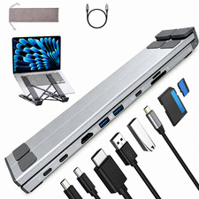 USB C Laptop Docking Station Stand 8 in 1 Hub 4K HDMI 85W PD USB 3.0 Foldable picture