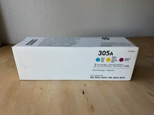 New HP 305A Toner Cartridge Tri-Pack CF370AM Yellow Cyan Magenta picture