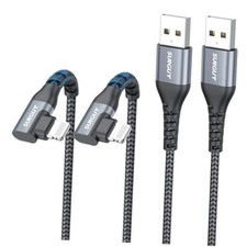 USB-A to Lightning Cable Right Angle-Pack, Short USB to Lightning 1FT 2 Grey picture