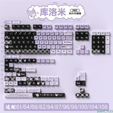 Kuromi Black Pink Purple MDA Keycaps Alice 80 Split Spacebar Mechanical Keyboard picture