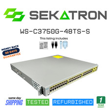 🔀 Cisco Catalyst WS-C3750G-48TS-S Switch  • 48-Port Gigabit Switch • ⚡FastShip picture